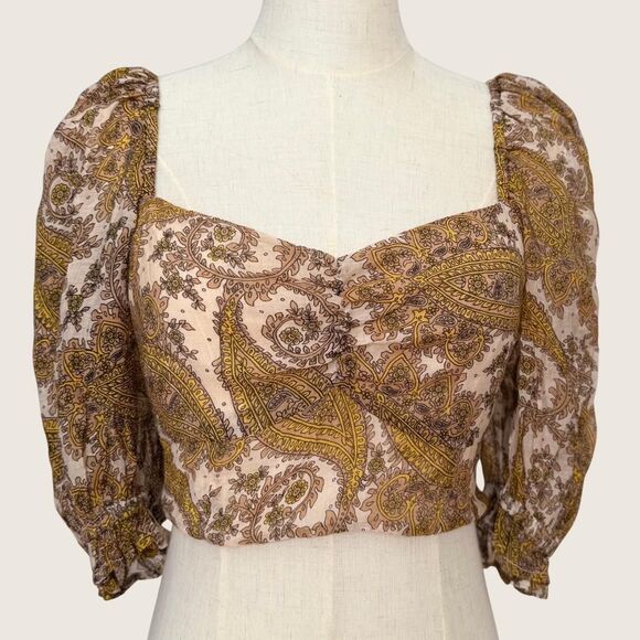 MINKPINK Sweetheart Paisley Crop Top – S - Picture 3 of 8
